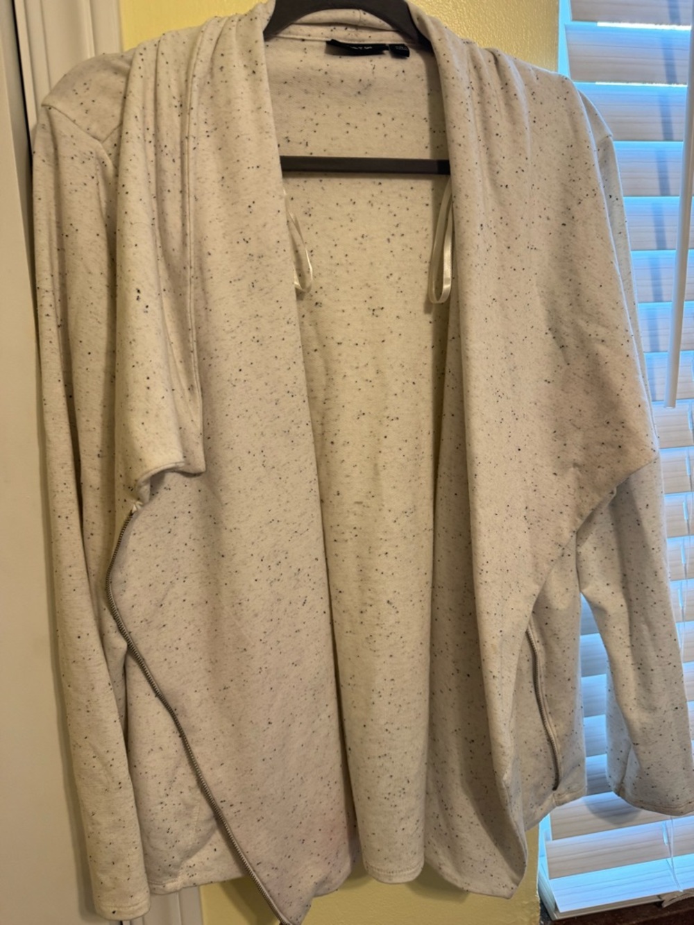 Apt. 9 Cream sweater blazer  with Black Speckles